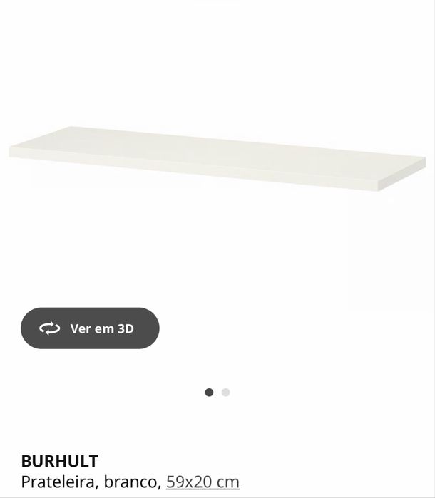 IKEA - BURHULT : 11 Prateleiras, branco, 59x20 + 22 Pleias / Suportes