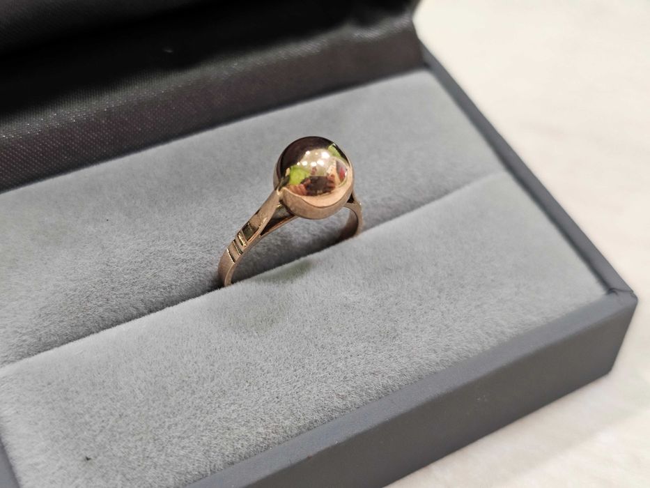 ZŁOTY PIERŚCIONEK kulka gładka PR 585