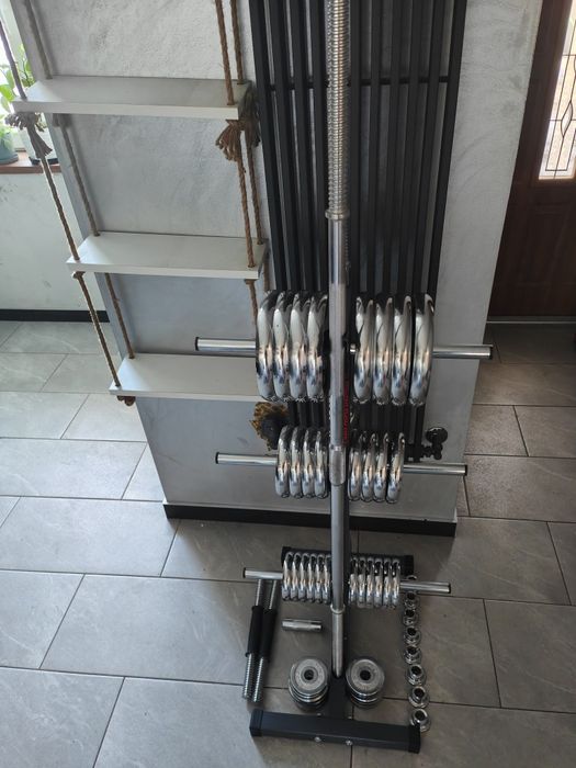 Zestaw do ćwiczeń HMS + ławeczka stojak siłownia  ciężary