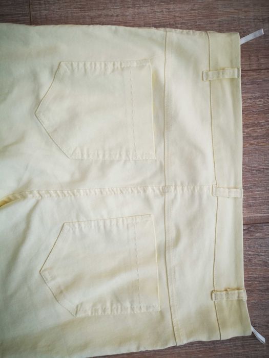 Pastelowe Zolte Bawelniane Damskie Spodnie Letnie 38-sprzedam!