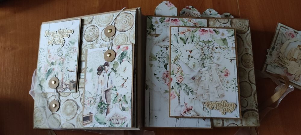 Album na zdjęcia, ślubny handmade scrapbooking, duży