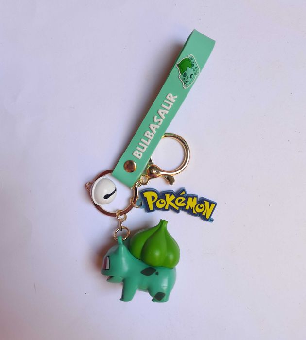 Pokemon Bulbasaur - brelok, breloczek 3D z zawieszką i dzwoneczkiem