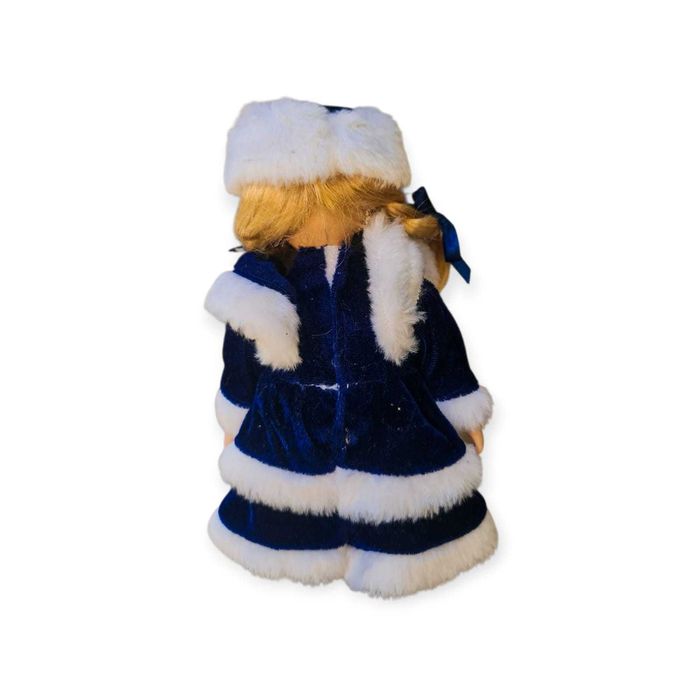 Boneca Porcelana Russa com Vestido Azul e Branco – 18cm