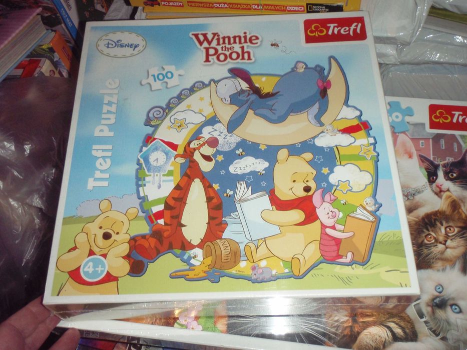 Puzzle 100 elem. KUBUŚ PUCHATEK I PRZYKACIELE  okrągłe, konturowe nowe