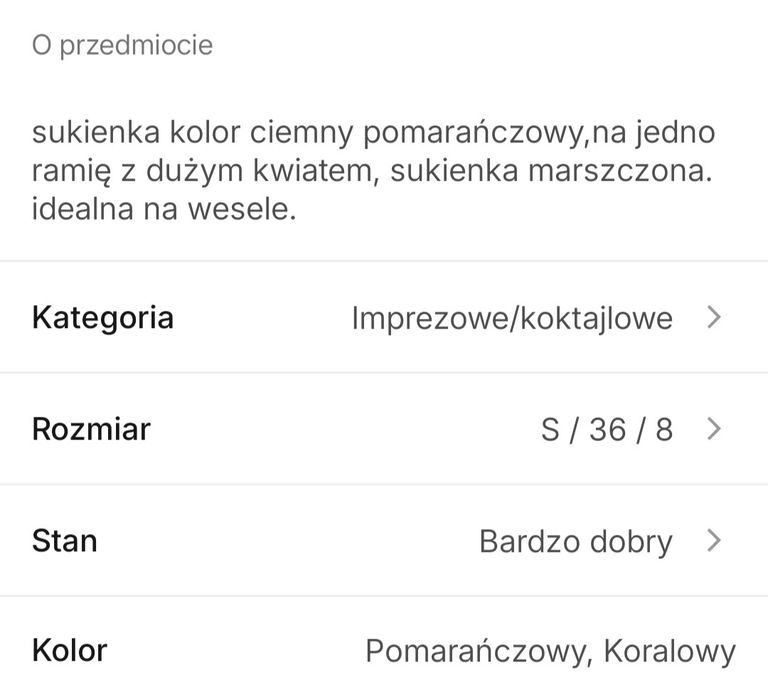 sukienka weselna, koktajlowa