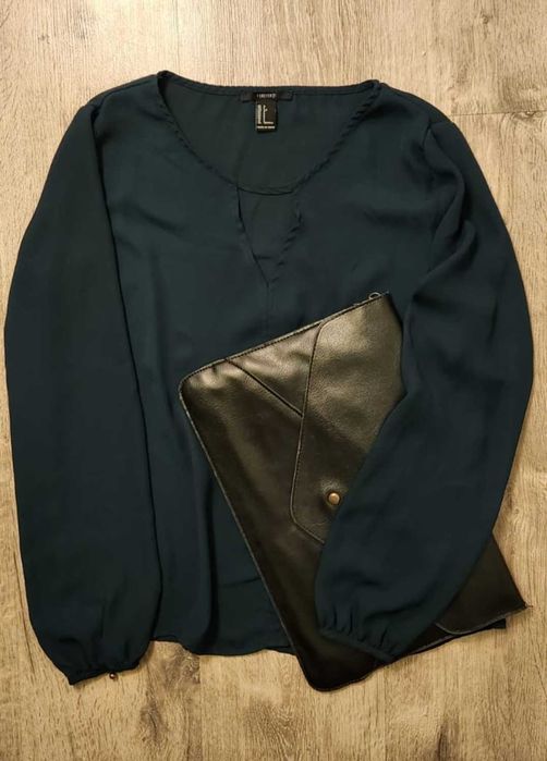 Forever 21 zwiewna bluzka z dekoltem w serek, rozmiar S