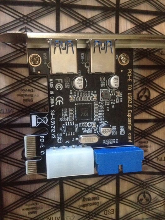 Контроллер PCI Express USB 3.0 (2 порта + выход на переднюю панель)