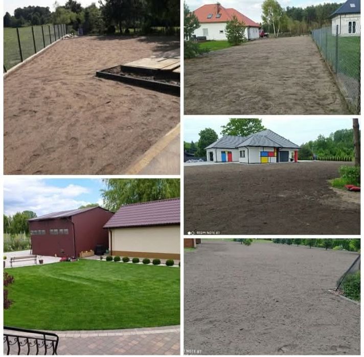 Niwelacja terenów~trawniki~żywopłoty~rębakowanie~minikoparka~wycinka