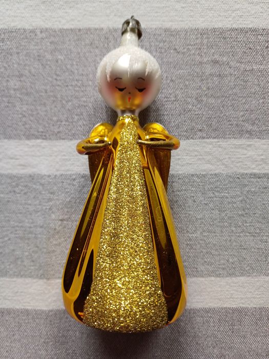 3x Stara Bombka Prl Szklana - dziecko z kula, aniolek, dzieci na sanka