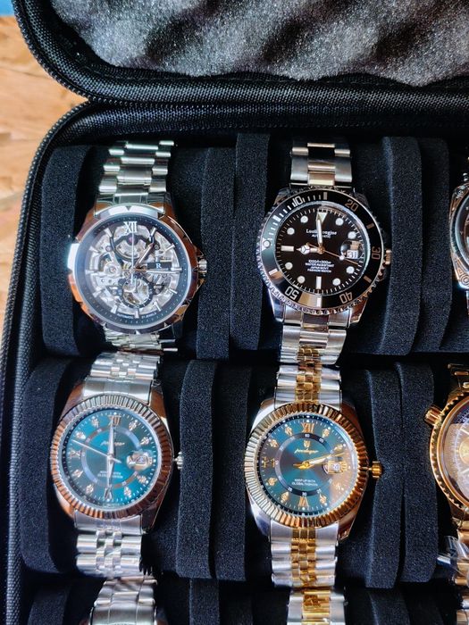 COLEÇÃO completa de 21 Relógios Luxuosos de Homenagem aço 316 Litros e Couro - Oportunidade de negócio.
