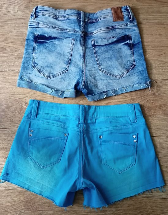 2 pary krótkich spodenek jeansowych rozmiar S dla dziewczyny niebieski