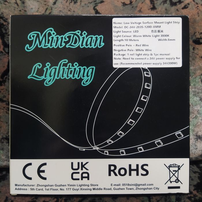 Nowa Taśma Led 10m 24V 8mm Ciepły Biały 3000K