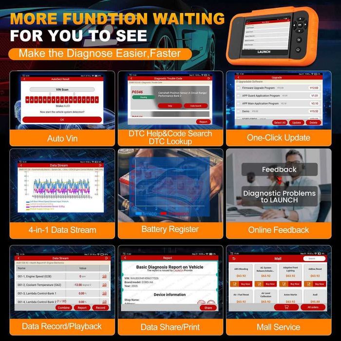 Skaner LAUNCH Creader Elite BBA Vag Audi Seat Skoda Bmw Mini Mercedes
