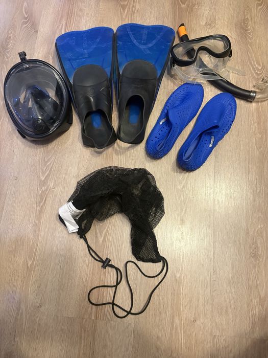 Zestaw do nurkowania, buty do wody