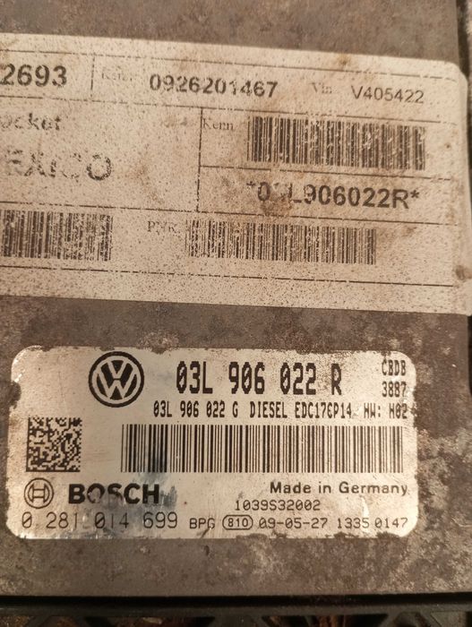 Centralina do Motor ECU Bosch 2.0 TDI VAG (Ref: 03L906022R)