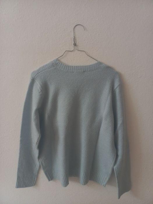 Camisola de malha azul bebé