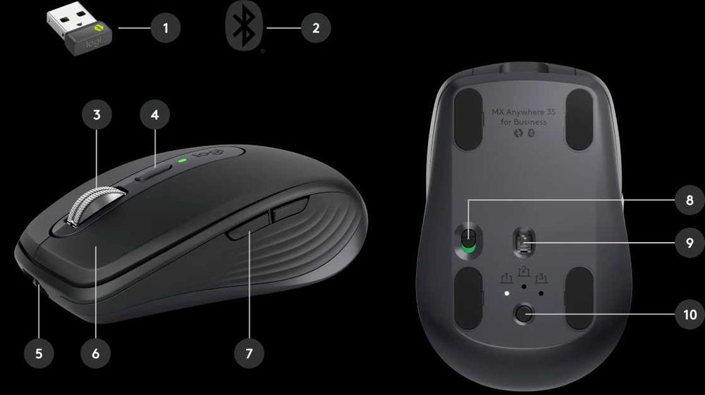 Myszka bezprzewodowa Logitech MX Anywhere 3S Grafitowy