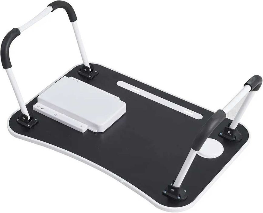 Stolik pod laptopa z szufladą, czarny - stolik pod łóżko, składany