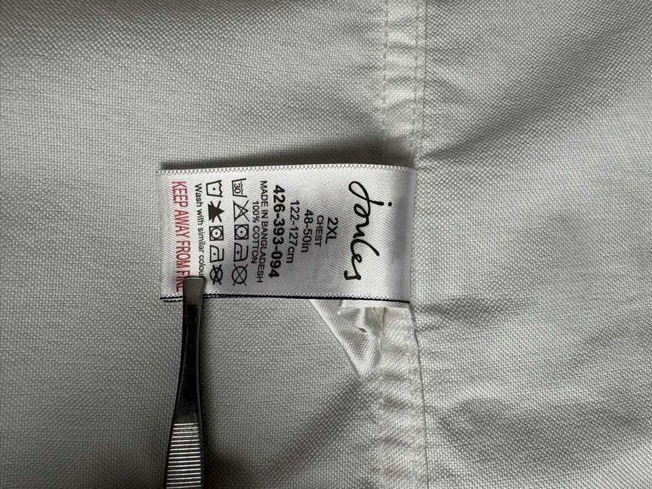 Biała męska koszula Oxford Jules, 100% bawełna button-down, XXL - 3XL / kołnierzyk 45