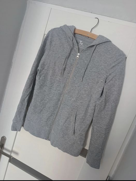 Bluza damska szara, zapinana, długi rękaw, S, 8, TU