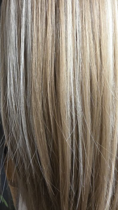 Peruka ciemny blond z pasemkami 56cm+ gratis szczotka do peruk