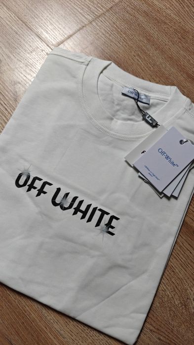 T-shirt męski Off-White ecru kremowy nowy M