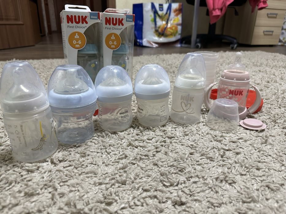 Бутилочки NUK, philips avent, chicco