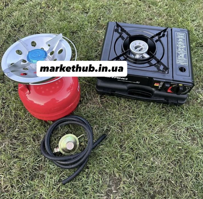 Газовий набір з плитою / туристична плита / газова плита / 1/2конфорки