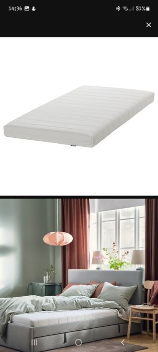 Cama de Ikea Kura com colchão e acessórios