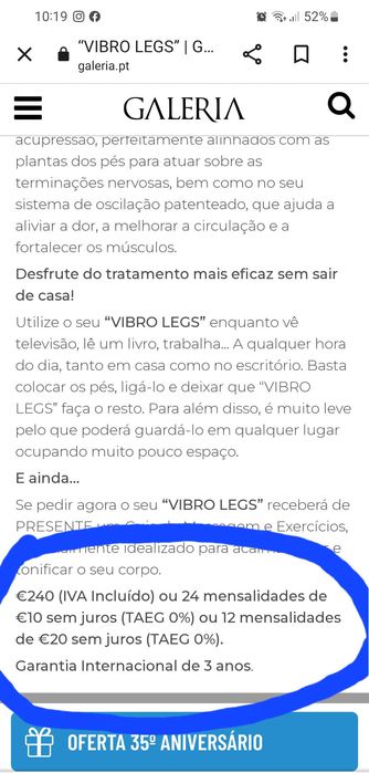 Massagador de pés "VIBRO LEGS" VENDIDO NA TV (novo)
