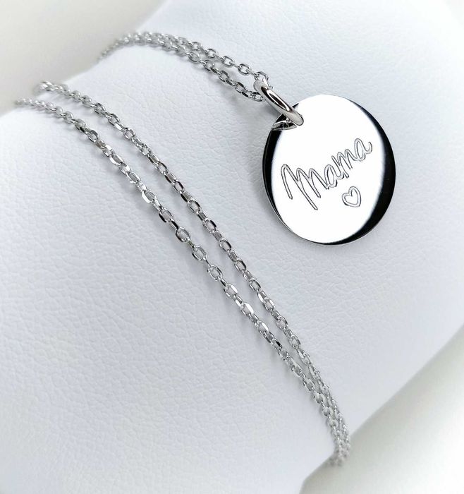 Srebrny naszyjnik pr.925 z grawerem Mama