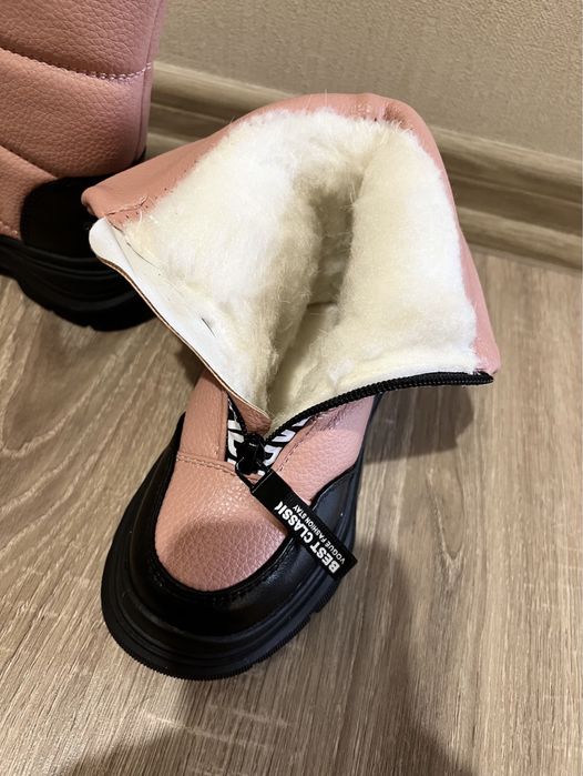 Зимові черевики чоботи зимове взуття на дівчинку рожеві 27 28 29 30 31