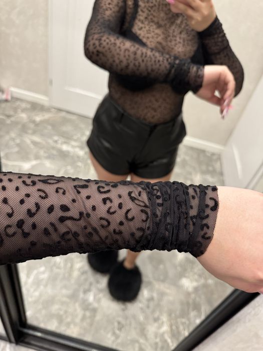 Прозорий боді в принт