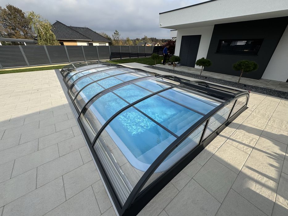 Zadaszenie basenu 8.4m x 3.94m x 0.85m antracyt
