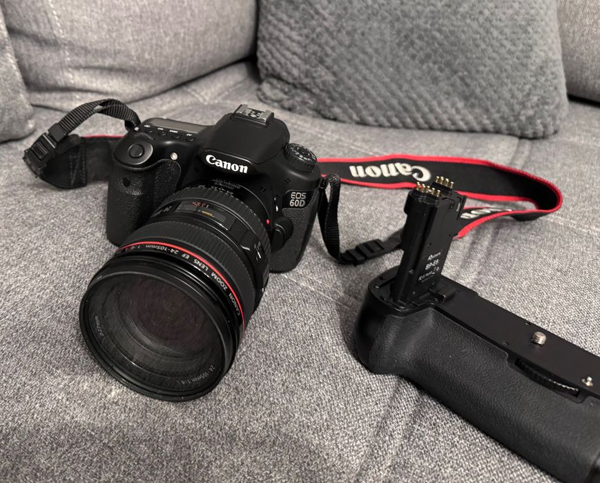 Canon 60D + Obiektyw Canon EF 24-105 1:4 L IS USM i dodatki