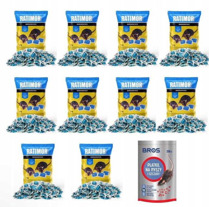 Najmocniejsza Trutka Pasta Ratimor 10x1 kg + ziarno Bros gratis !