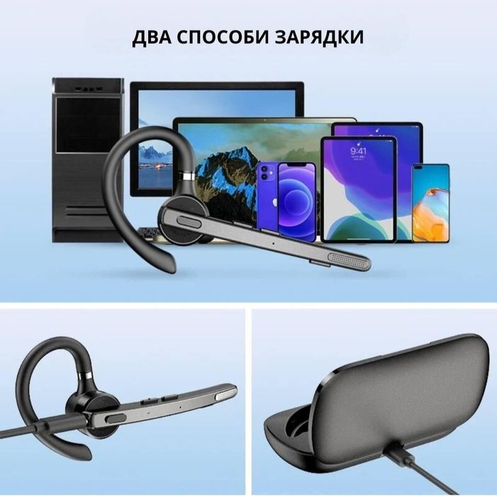 Блютуз гарнитура New Bee M53 с активным шумоподав. кейс для зарядки