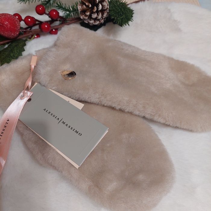 Rękawice Premium puchate AlessiaMassimo kolor beż