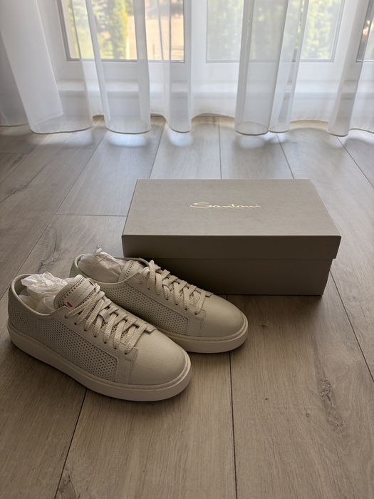 Кеди білі Santoni