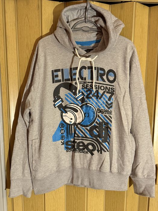 Hoodie - Szara bluza z kapturem Electro Sessions L