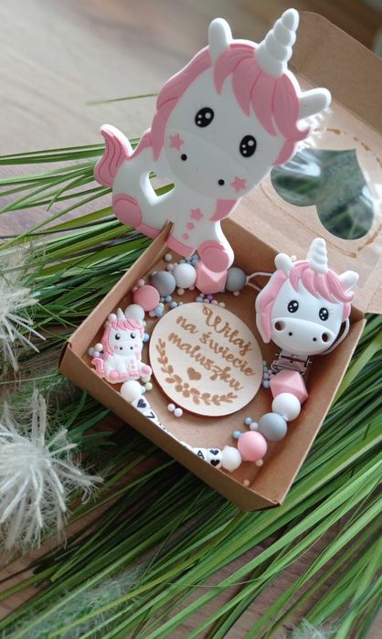 Przywieszka, zawieszka do smoczka. Silikonowy gryzak. Handmade.