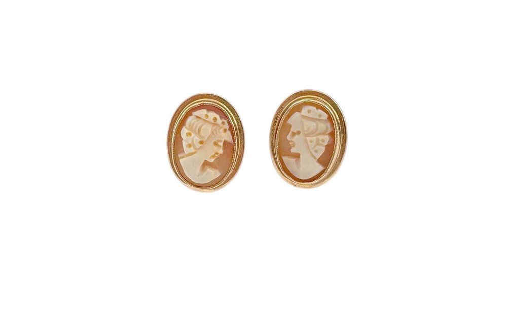 Rewelacyjne złote kolczyki Kamea 4,07G 585