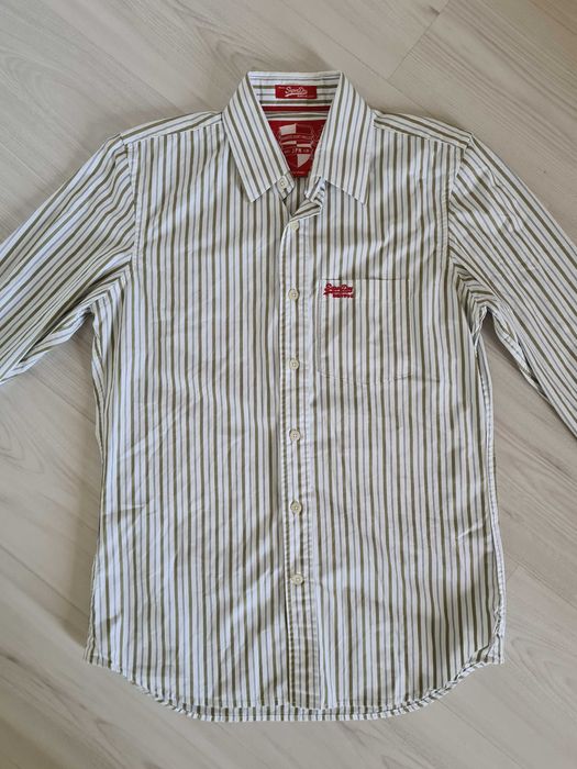 Koszula w paski kratę elegancka bluza t-shirt Superdry L bluzka