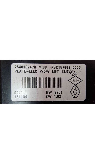 Comando / Botão / Interruptor Vidros Frente Esquerdo 254010747R - RENAULT KADJAR