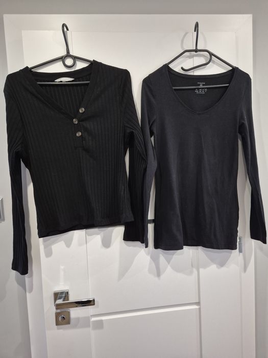 2 bluzki czarne bawełniane M