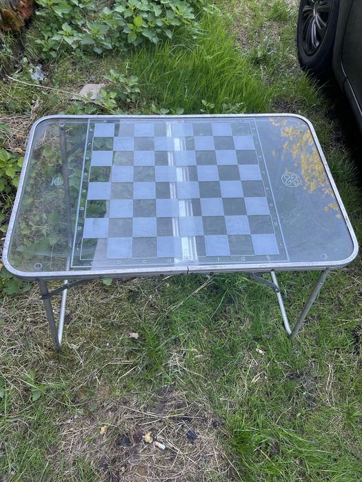 Stolik turystyczny Prl szachowy