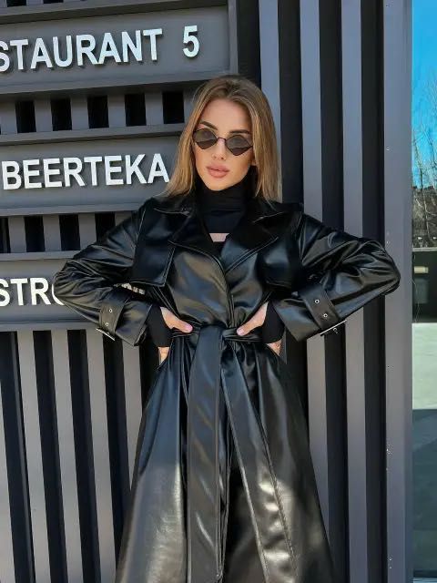 Новий тренч з еко шкіри