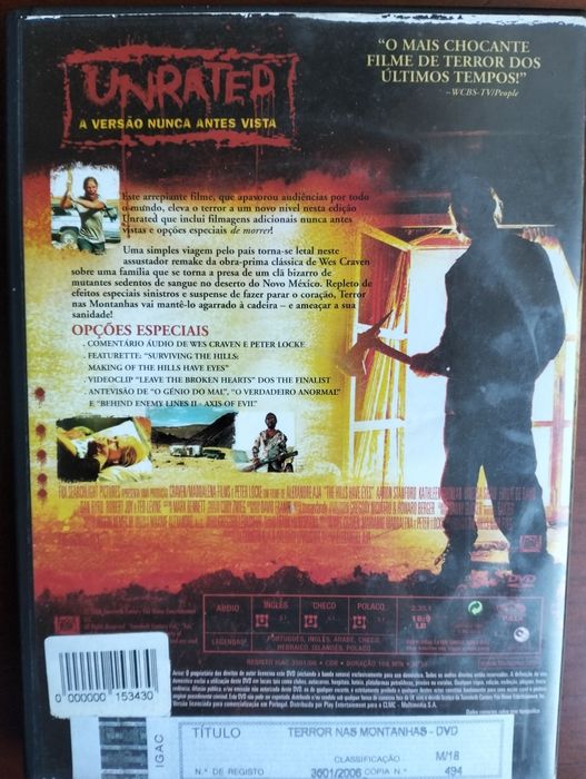 DVD Terror nas Montanhas Unrated