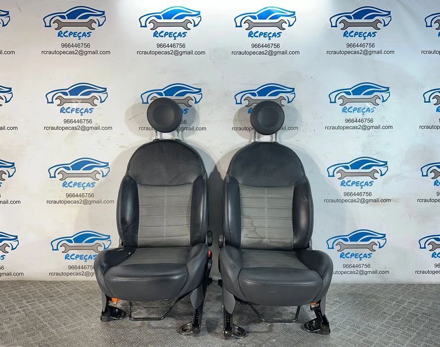 Conjunto Bancos Pele Perfurada Tecido Fiat 500 Sport 312 2007 -