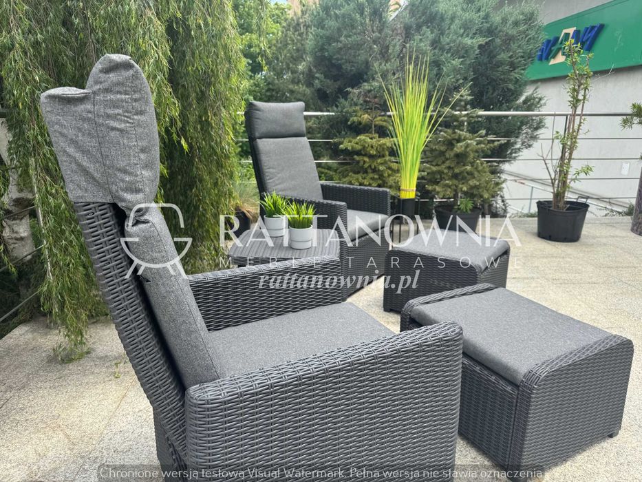 Zestaw Rozkładanych Foteli Wypoczynkowych Taras/Ogród Z Podnóżkami